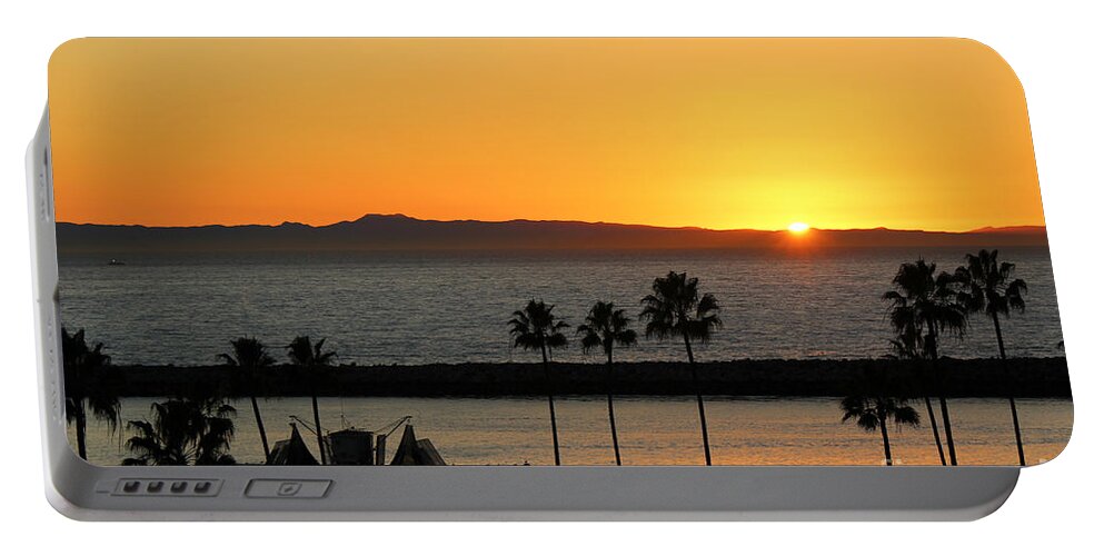 Seascape Portable Battery Charger featuring the photograph Sunset by Cheryl Del Toro