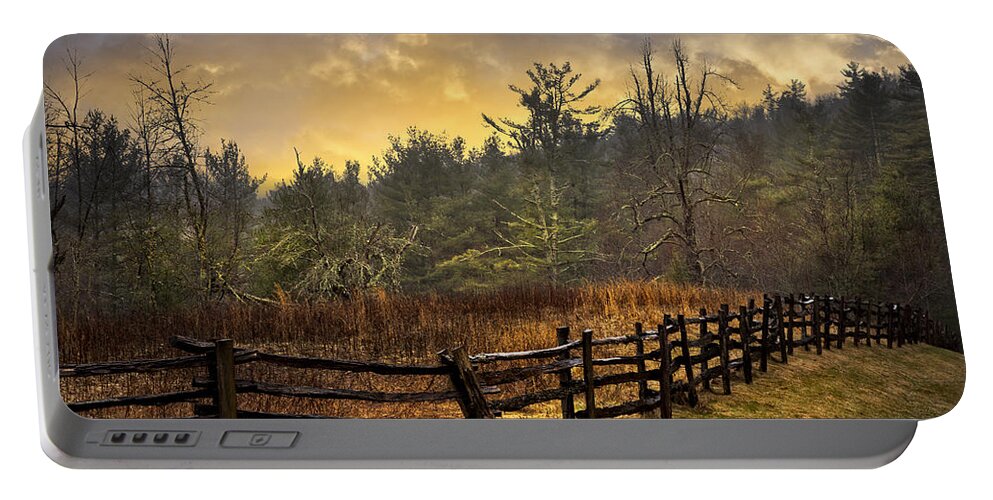Appalachia Portable Battery Charger featuring the photograph Sunset in Blue Ridge by Debra and Dave Vanderlaan