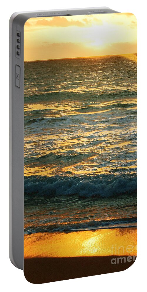 Water Portable Battery Charger featuring the photograph Sunset in Gold by Flamingo Graphix John Ellis