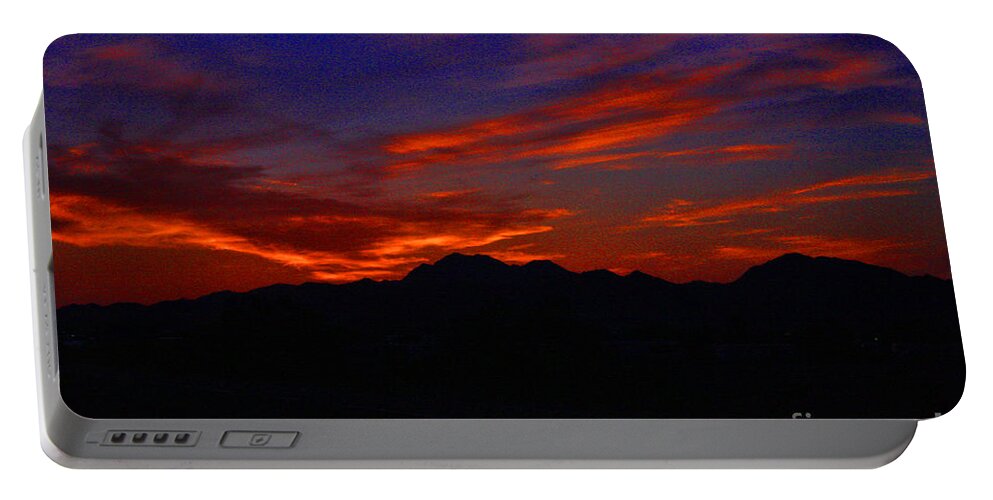 Sunset Portable Battery Charger featuring the photograph Sunset in Quartzite AZ by Tommy Anderson