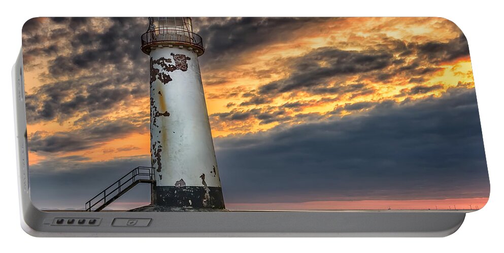 Lighthouse Portable Battery Charger featuring the photograph Sunset Lighthouse by Adrian Evans