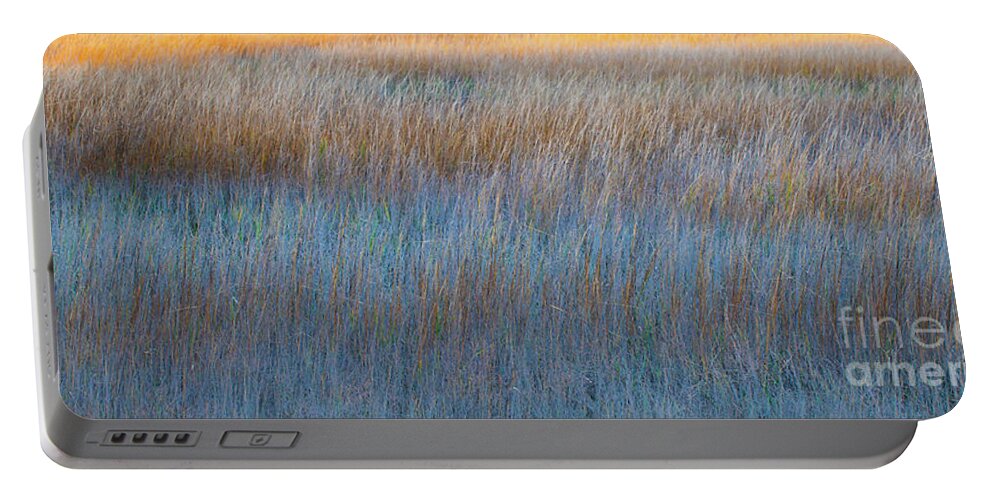America Portable Battery Charger featuring the photograph Sunset Marsh In Blue And Gold by Jo Ann Tomaselli