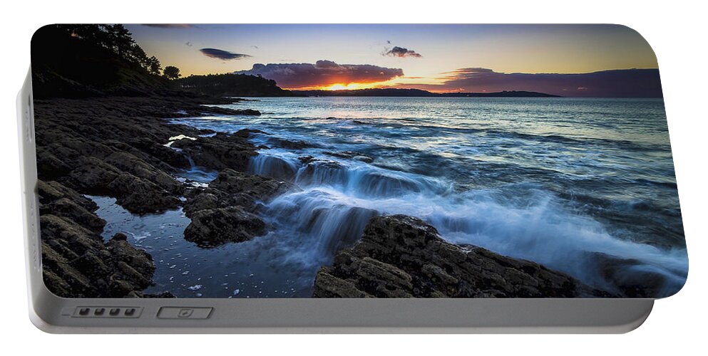Ber Portable Battery Charger featuring the photograph Sunset on Ber Beach Galicia Spain by Pablo Avanzini