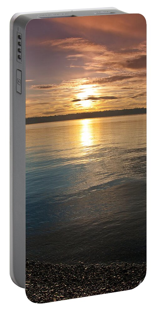 Beauty In Nature Portable Battery Charger featuring the photograph Sunset Over Puget Sound by Jeff Goulden