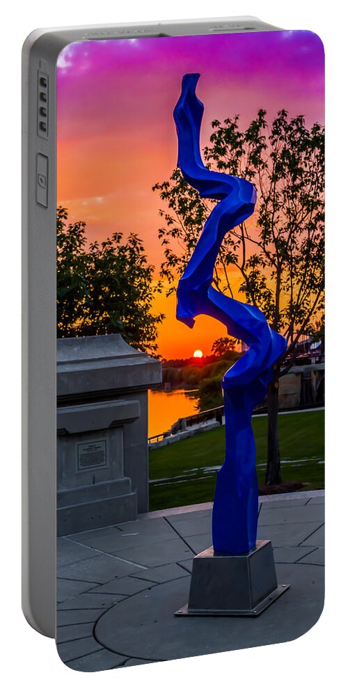 Sunset Portable Battery Charger featuring the photograph Sunset Sculpture by Ron Pate