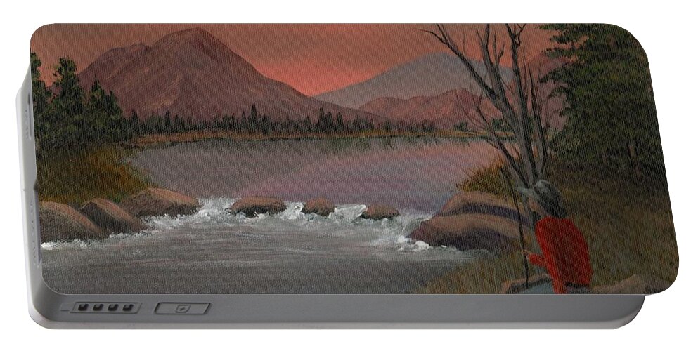 Sunset Portable Battery Charger featuring the painting Sunset Serenade by Sheri Keith