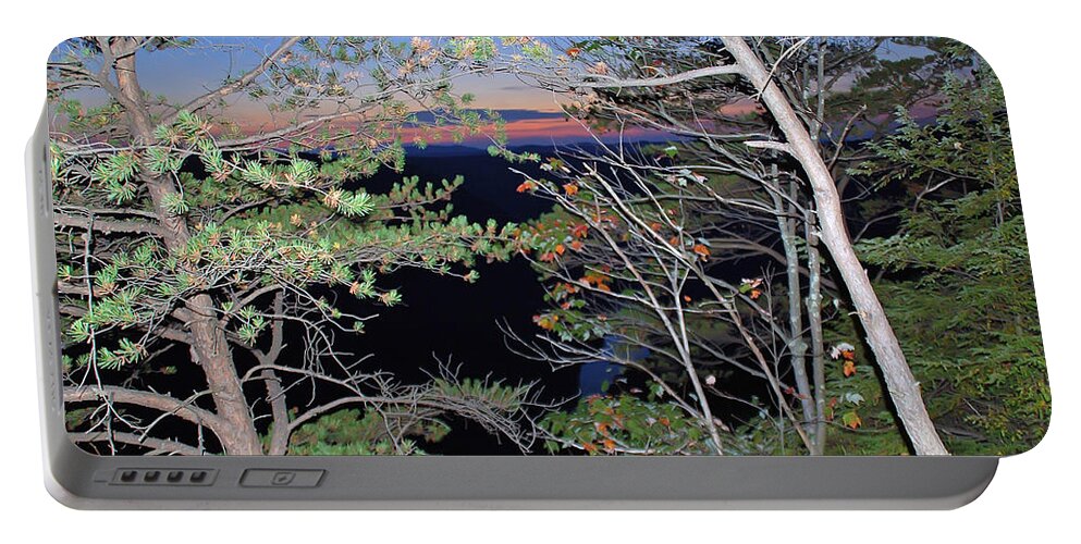 Sunset Portable Battery Charger featuring the photograph Sunset thru the Pines by Aimee L Maher ALM GALLERY