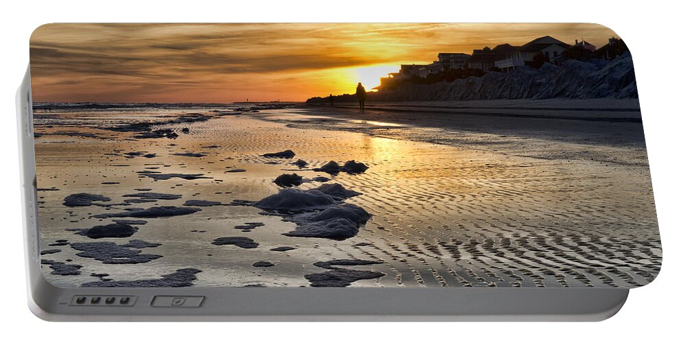 Evie Portable Battery Charger featuring the photograph Sunset Wild Dunes Beach South Carolina by Evie Carrier