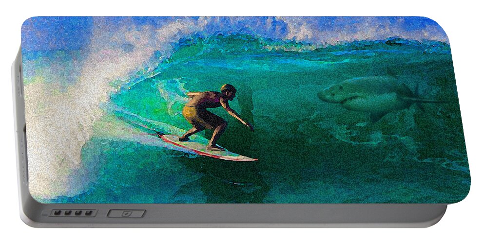 Hawaii Iphone Cases Portable Battery Charger featuring the photograph Surfs Up by James Temple