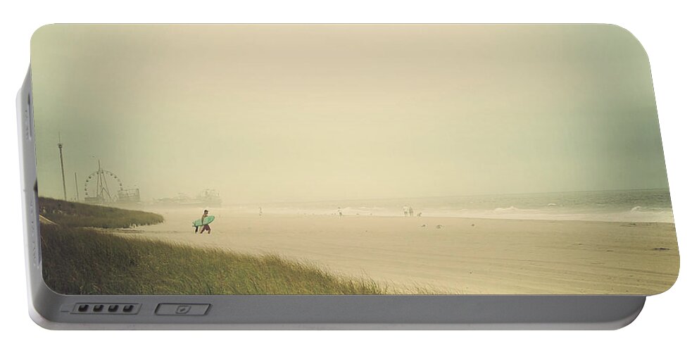 Surf's Up Seaside Park New Jersey Portable Battery Charger featuring the photograph Surf's Up Seaside Park New Jersey by Terry DeLuco
