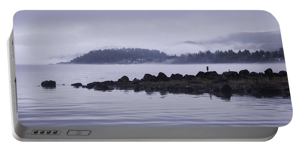 Fog Portable Battery Charger featuring the photograph Surveying the Fog by Monte Arnold