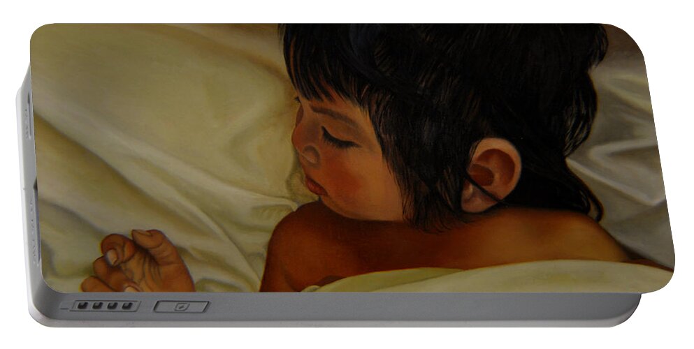 Portrait Portable Battery Charger featuring the painting Sweet Dreams by Thu Nguyen