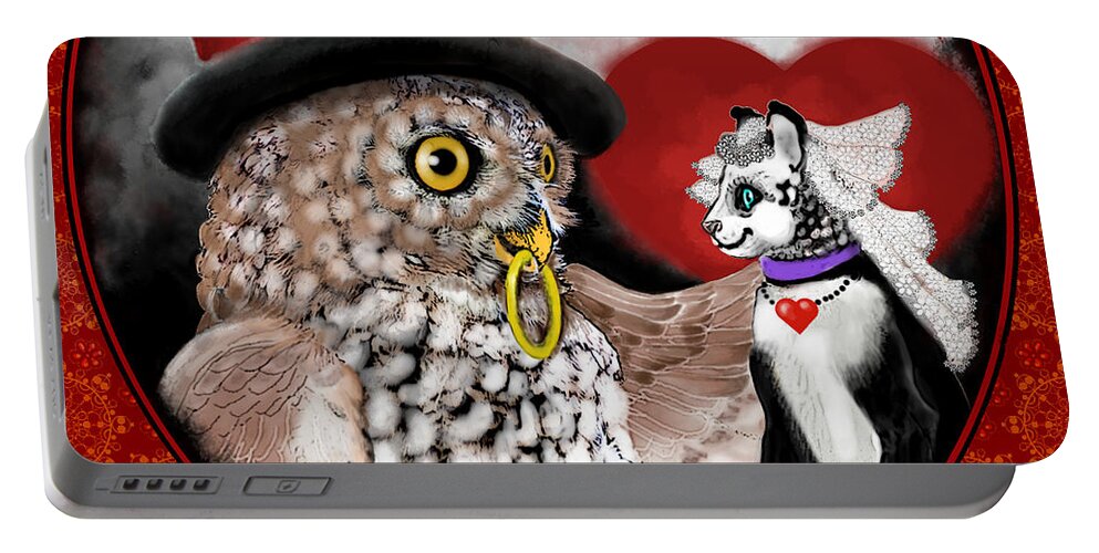 Sweethearts Portable Battery Charger featuring the digital art Sweethearts by Carol Jacobs