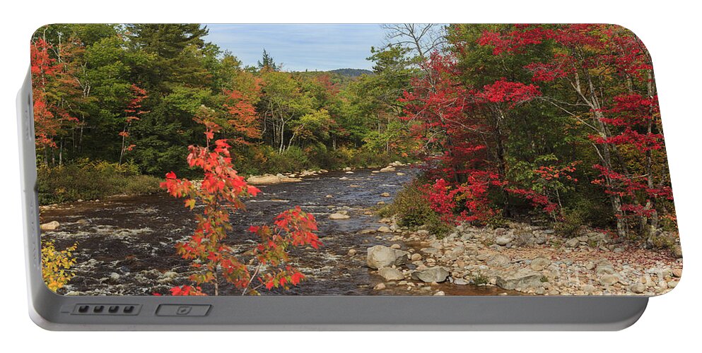 Swift River Portable Battery Charger featuring the photograph Swift River fall foliage White Mountains New Hampshire by Ken Brown