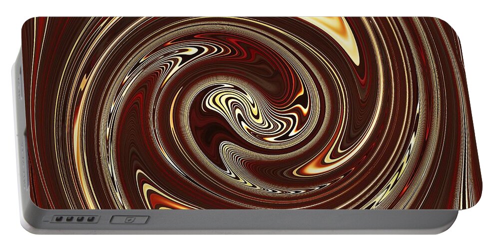 Swirl Portable Battery Charger featuring the digital art Swirl Design on Brown 2 by Sarah Loft