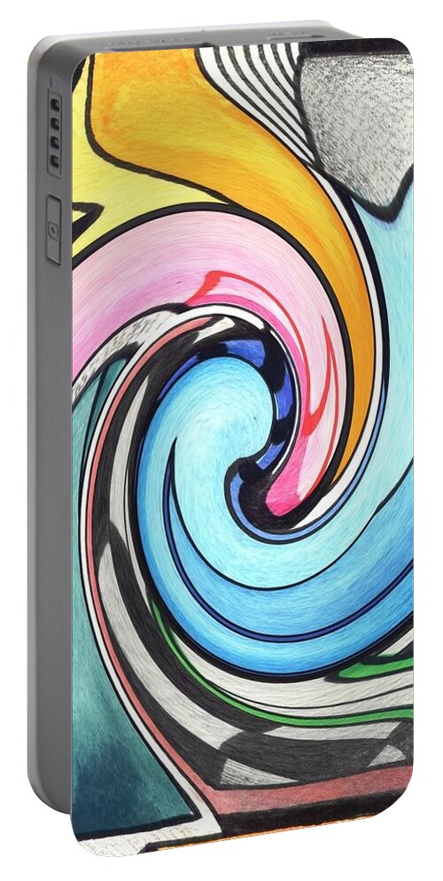 Swirl Portable Battery Charger featuring the digital art Swirled by Helena Tiainen