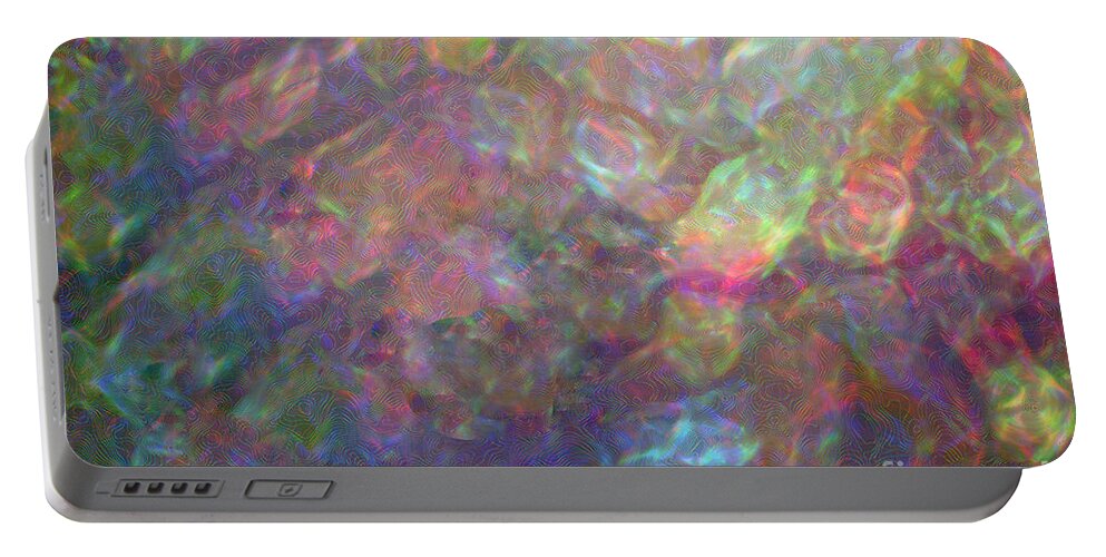 Abstract Portable Battery Charger featuring the photograph Swirls of Light 2 by Kerri Farley