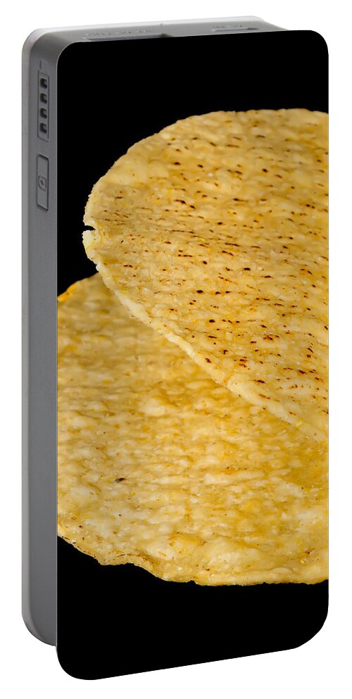 White Portable Battery Charger featuring the photograph Taco Crunchy Shell by Alex Grichenko