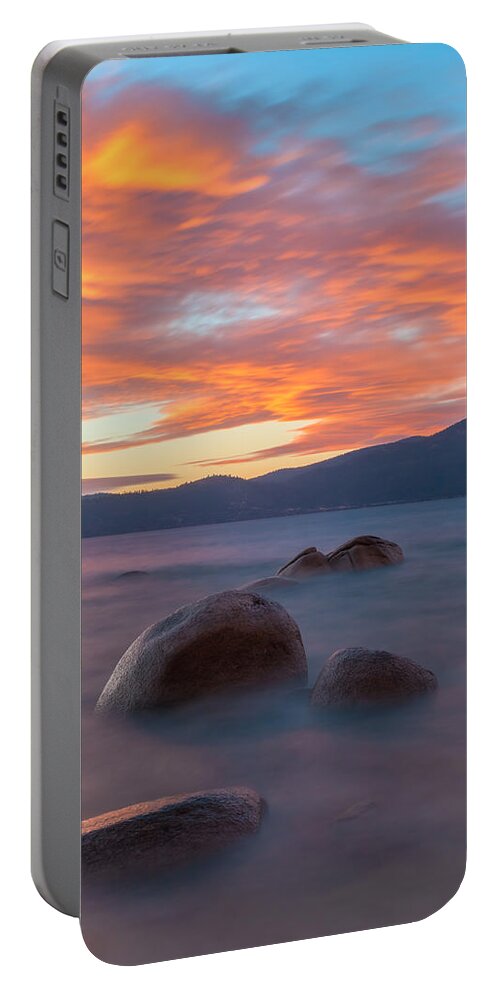 Landscape Portable Battery Charger featuring the photograph Tahoe Burning by Jonathan Nguyen