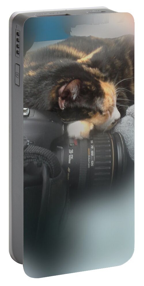 Calico Cat Portable Battery Charger featuring the photograph Taking a Break by David Yocum