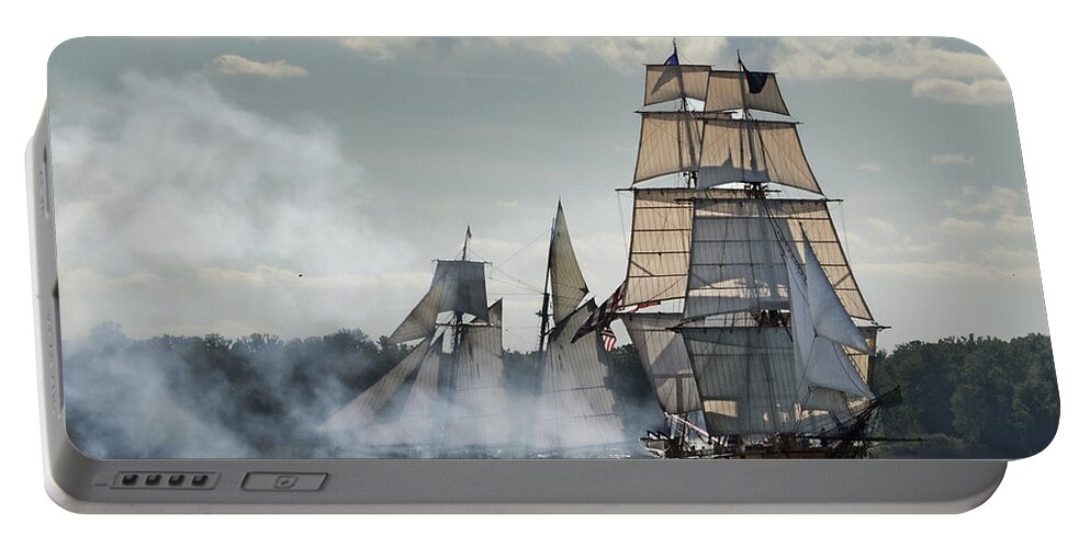 Battle Of Lake Erie Portable Battery Charger featuring the photograph Tall Ships by Ann Bridges