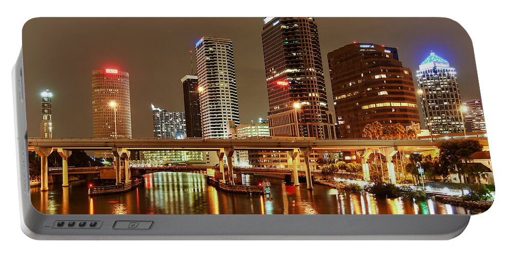 Florida Portable Battery Charger featuring the photograph Tampa Skyline by Stefan Mazzola