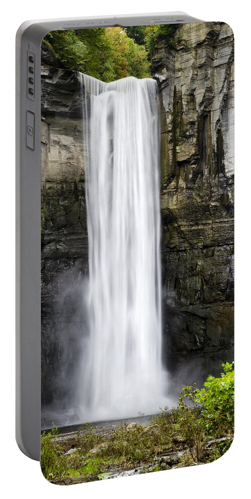 Waterfall Portable Battery Charger featuring the photograph Taughannock Falls View From The Bottom by Christina Rollo