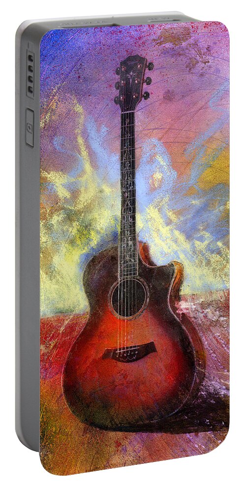 Guitar Portable Battery Charger featuring the painting Taylor by Andrew King