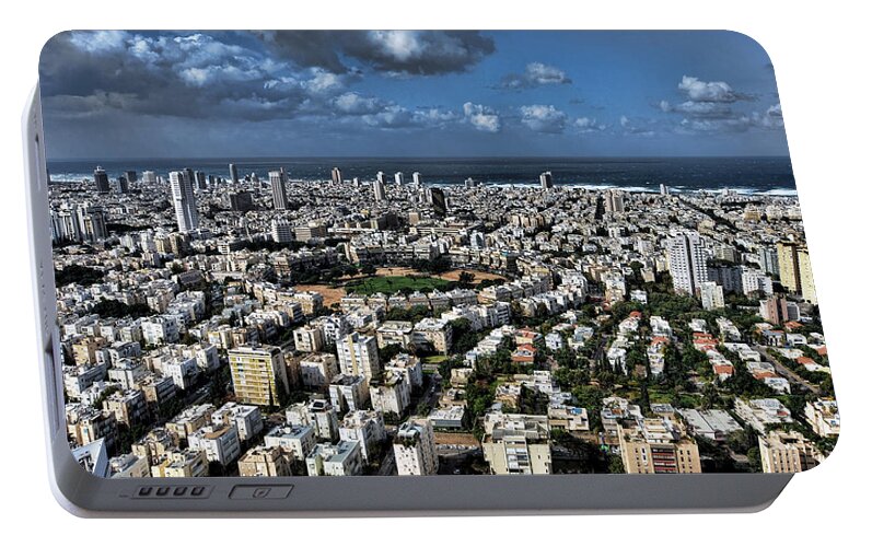 Israel Portable Battery Charger featuring the photograph Tel Aviv center by Ron Shoshani