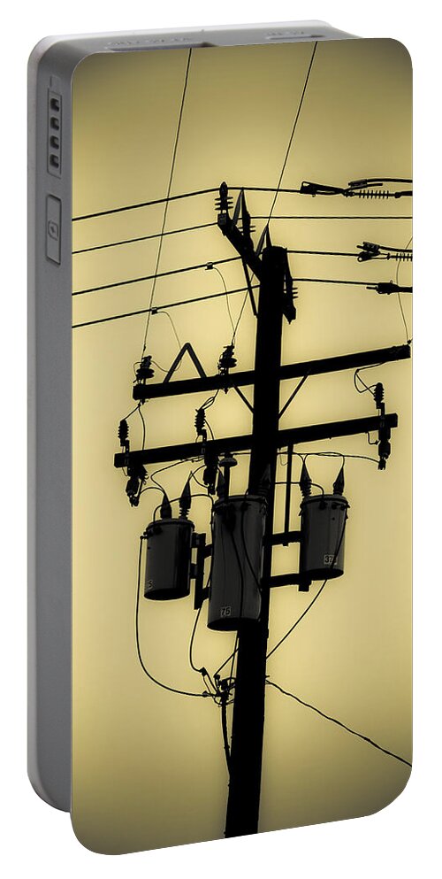 Telephone Pole Portable Battery Charger featuring the photograph Telephone Pole 3 by Scott Campbell