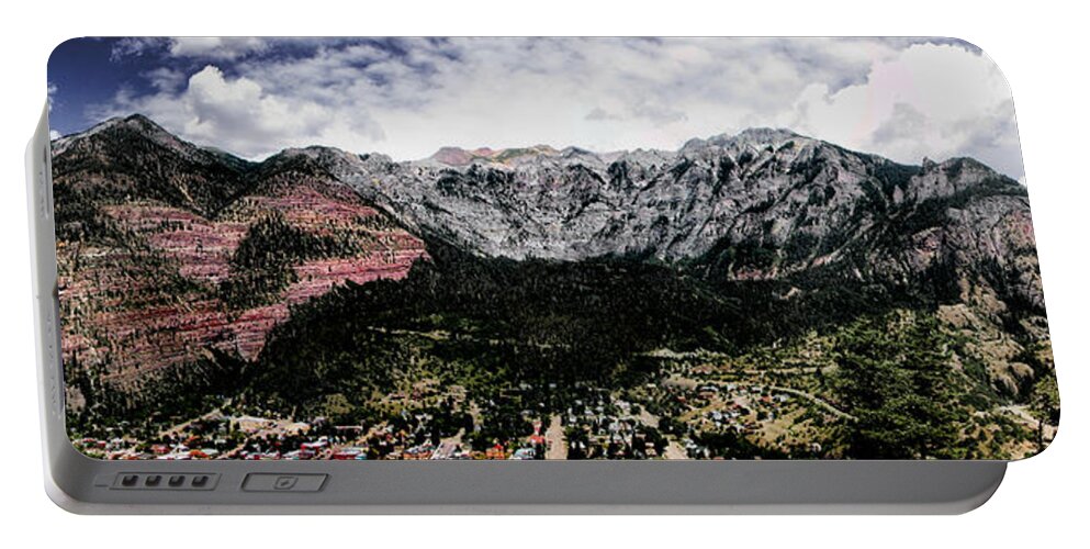 Telluride Portable Battery Charger featuring the photograph Telluride From the Air by Lucy VanSwearingen