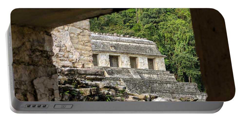 Palenque Portable Battery Charger featuring the photograph Temple of Inscriptions by Jess Kraft