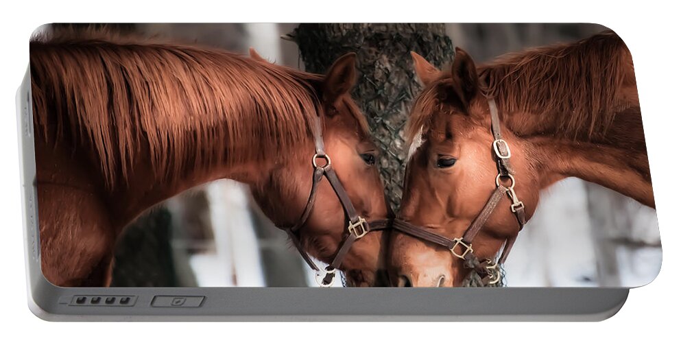 Horse Portable Battery Charger featuring the photograph Tenderness by Bianca Nadeau