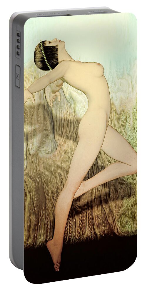 Terpsichore Portable Battery Charger featuring the digital art Terpsichore Muse of Dance by Quim Abella