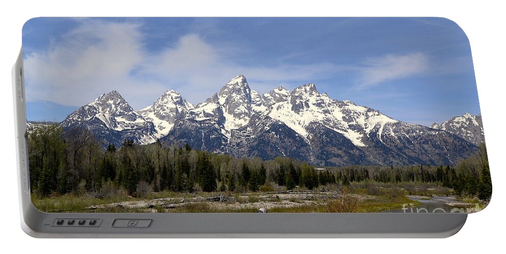 Mountains Portable Battery Charger featuring the photograph Teton Majesty by Dorrene BrownButterfield