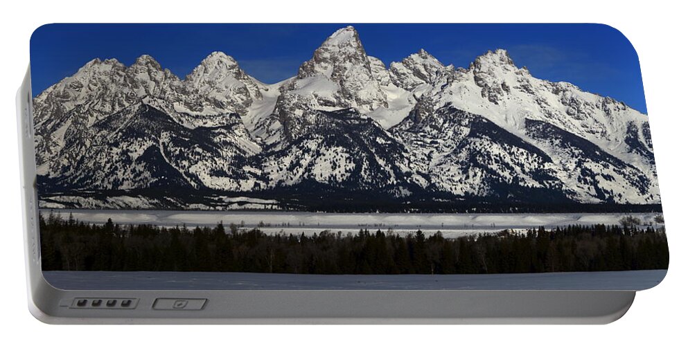 Tetons From Glacier View Overlook Portable Battery Charger featuring the photograph Tetons from Glacier View Overlook by Raymond Salani III