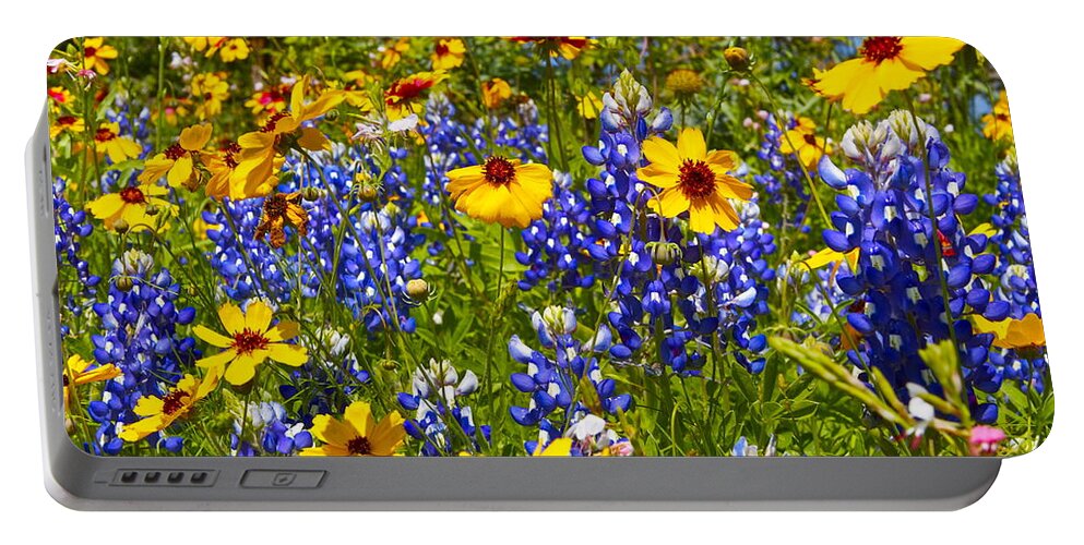 Bandera Portable Battery Charger featuring the photograph Texas wildflowers by John Babis