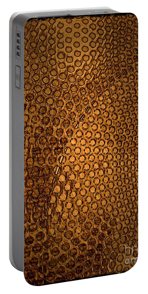 Abstract Portable Battery Charger featuring the digital art Texture Effect of Gong Brownish by Fei A