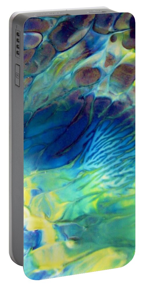 Abstract Painting Portable Battery Charger featuring the painting Textured Abstract 5 by Sharon Ackley