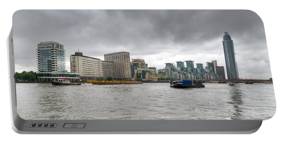 River Thames Portable Battery Charger featuring the photograph Thames riverboat by Gary Eason