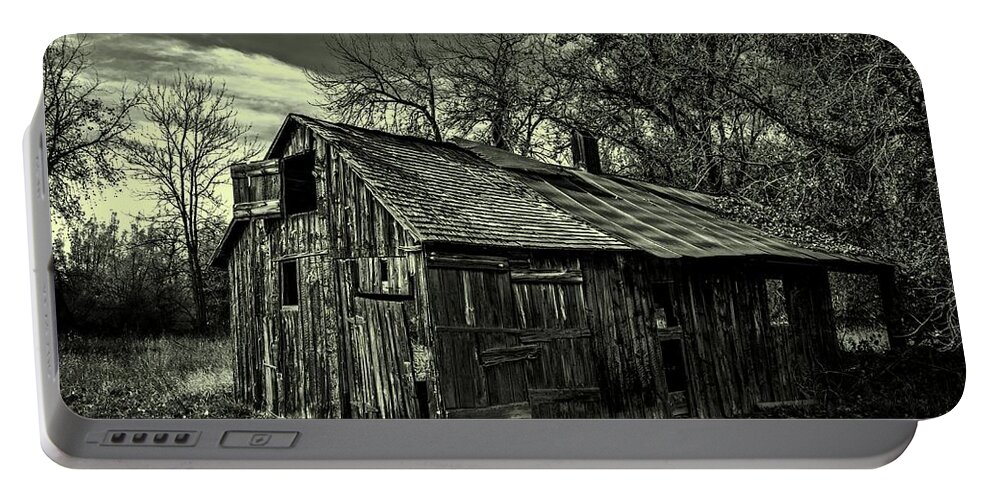 Barn Portable Battery Charger featuring the photograph The Adirondack Mountain Region Barn by Movie Poster Prints