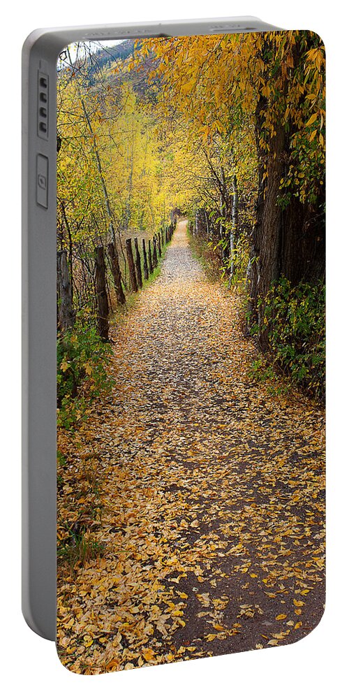 Autumn Colors Portable Battery Charger featuring the photograph The Aspen Trail by Jim Garrison