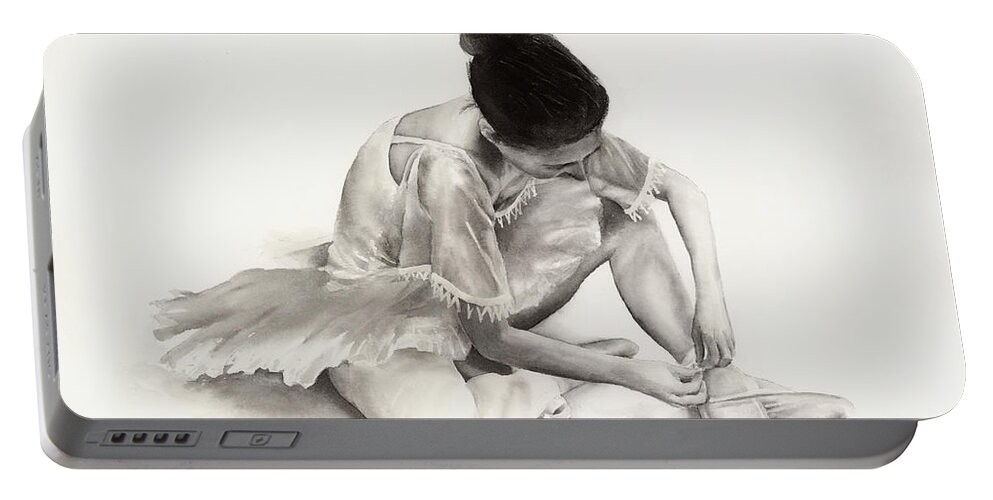 Dancer Portable Battery Charger featuring the painting The Ballet Dancer by Hailey E Herrera