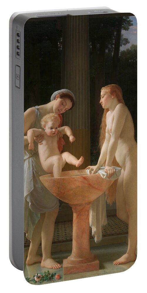 Charles Gleyre Portable Battery Charger featuring the painting The Bath by Charles Gleyre