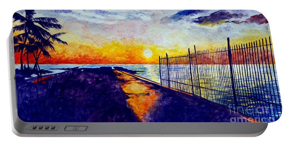 Bay Portable Battery Charger featuring the painting The Bay by Christopher Shellhammer