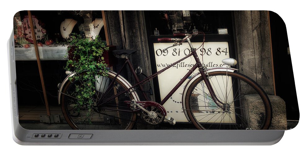Vintage Bicycle Portable Battery Charger featuring the photograph The Bicycle by Ann Garrett