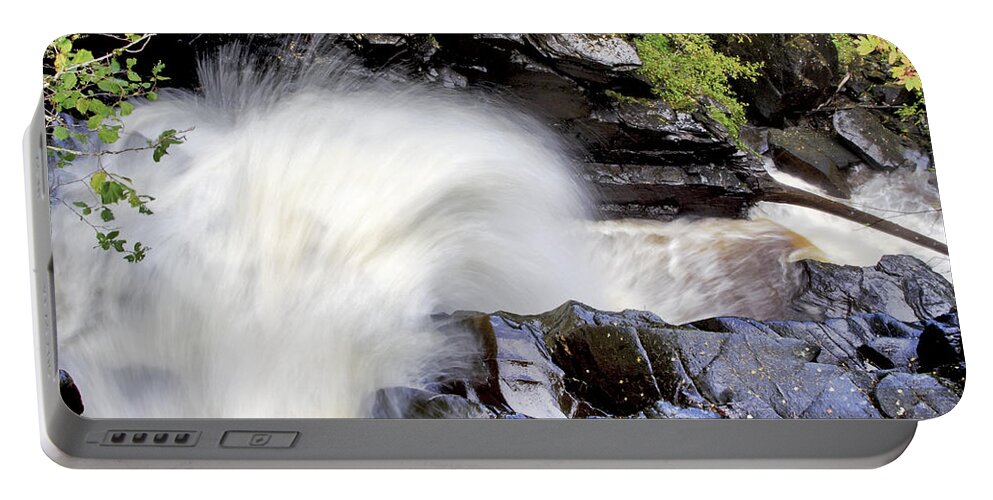 Waterfall Portable Battery Charger featuring the photograph The Birks Waterfall - Aberfeldy Scotland by Jason Politte
