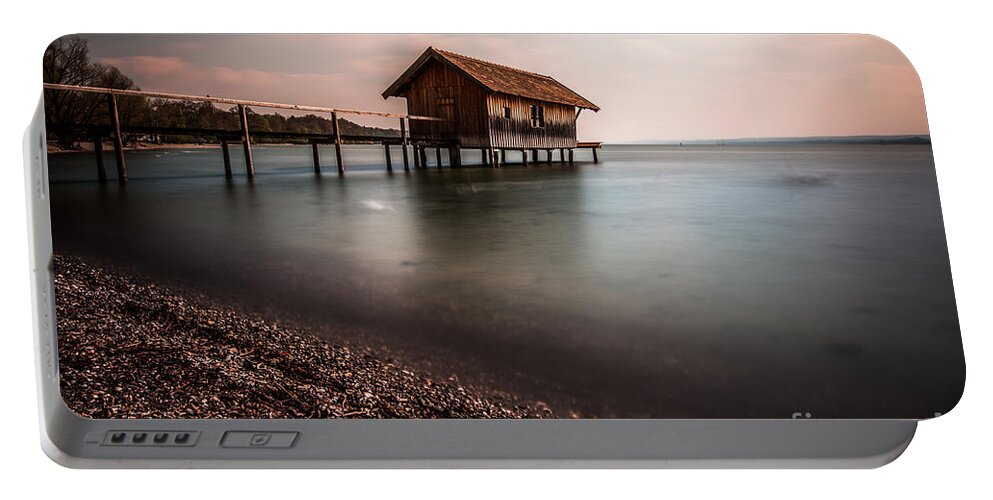 Ammersee Portable Battery Charger featuring the photograph The boats house by Hannes Cmarits