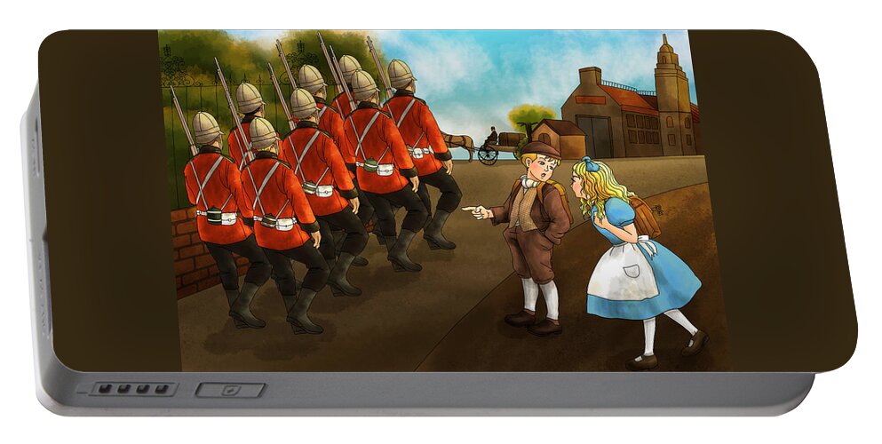 Wurtherington Portable Battery Charger featuring the painting The British Soldiers by Reynold Jay