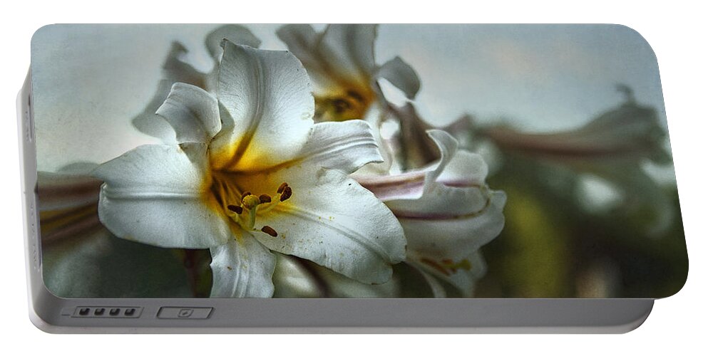 Easter Lilies Portable Battery Charger featuring the photograph The Calling by Belinda Greb